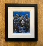 The Bridge, Canon Hill Park 1, Framed Reduction Linoprint 8/10 (CM13)