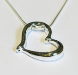 Silver Large Heart Pendant with chain (PG66)