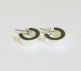 Silver Semi-circle Stud Earrings (PG76)