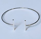 Silver Cuff Bangle, Geometric line (PG73)