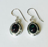 Rare Black Opal Hook Earrings, oval (PG90)