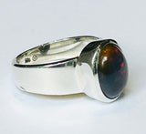 Rare Black Opal Ring, oval  (PG89)