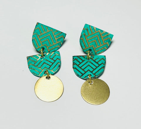 Nutan Earrings, Green (DO07)