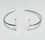 Silver Cuff Bangle, Geometric line (PG73)