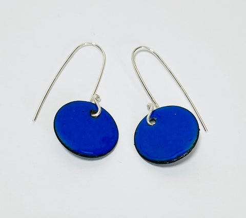 Round Enamel Earrings (Dark Blue) JM25