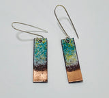 Rectangle Coast Enamel Earrings (Copper Tip)JM61