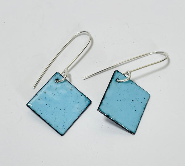 Square Enamel Earrings (Light Blue)JM55