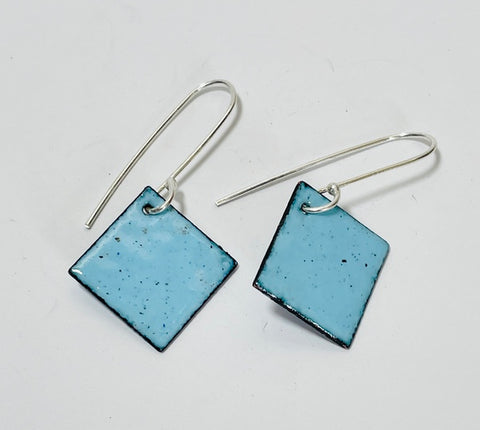 Square Enamel Earrings (Light Blue)JM55