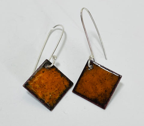 Square Enamel Earrings (Orange)JM53