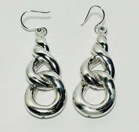 Silver Hook earrings, Twisty (PG97)