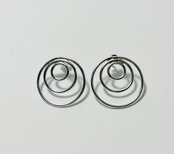 Silver Stud earrings, Circles (PG111)