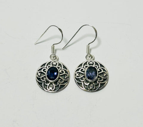 Celtic Amethyst Silver Hook earrings. AOIFE (PG119)