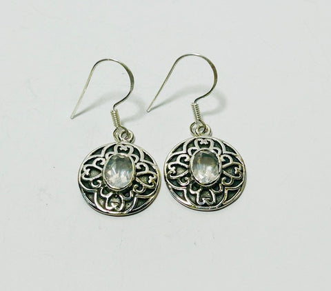 Celtic Moonstone Silver Hook earrings. AOIFE (PG119)