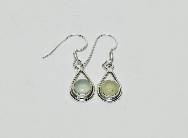 Petite Moonstone Silver Hook earrings. MINA (PG134)