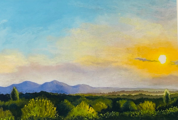 Sunset over the Malverns. Giclee Print (KT24)