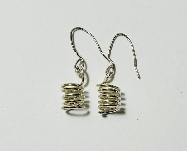 Silver Coil extendable Hook Earrings (FH62)