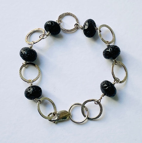 Black Lava Bead Bracelet (FH08)