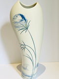 Tall White Porcelain Vase with Blue Moon & grasses inlay 1 (SD01)