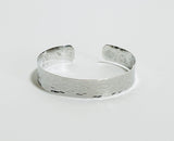 Sterling Silver Hammered Cuff Bangle (PG509)