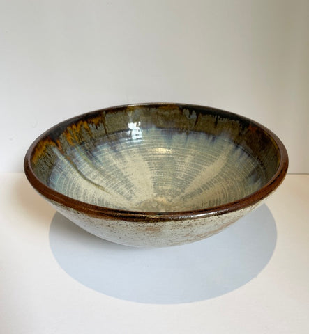 Large Ceramic Bowl, Brown Rim (MM21)