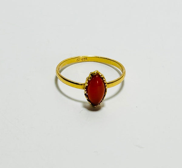 Carnelian Gold-plated Silver Ring (PG512)