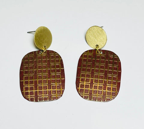 Disha Earrings, Berry (DO15)