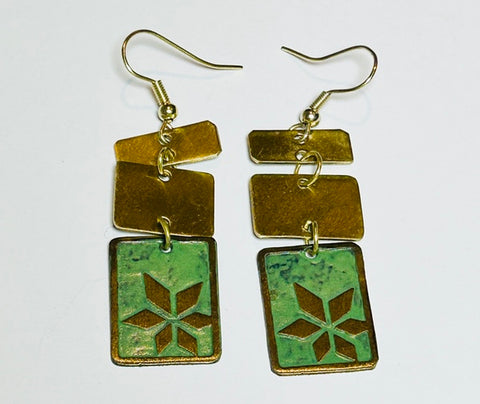 Vaatika Landscape Earrings, Green (DO23)