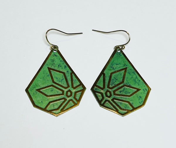 Vaatika Teardrop Earrings, Green (DO26)