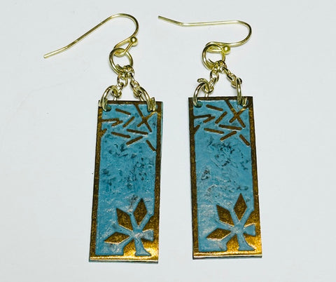 Vaatika Rectangle Earrings, Blue (DO24)