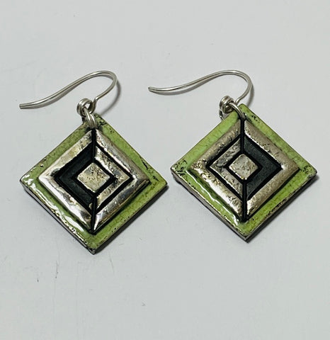Green Hook Earrings 4. Ceramic jewellery (AR13)