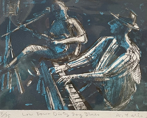 Low Down Dirty Dog Blues ed 7/75, Etching Print (AY06)