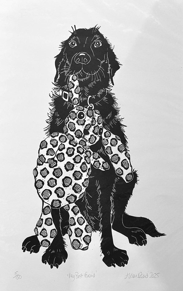 My Best Friend. Linocut 15/150 (AR131)