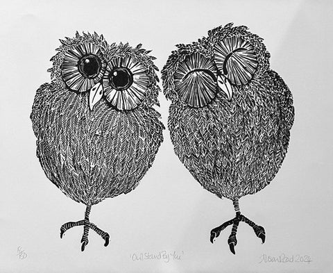 Owl Stand by You. Linocut 18/150 (AR135)