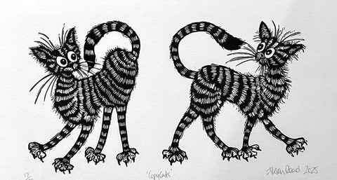 Copy Cats. Linocut 17/150 (AR110)