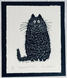 I Cat Hear Me Miaow. Linocut Print 74/150 (AR81)