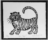 Grr.. Tiger! Linocut Print 28/150(AR05)