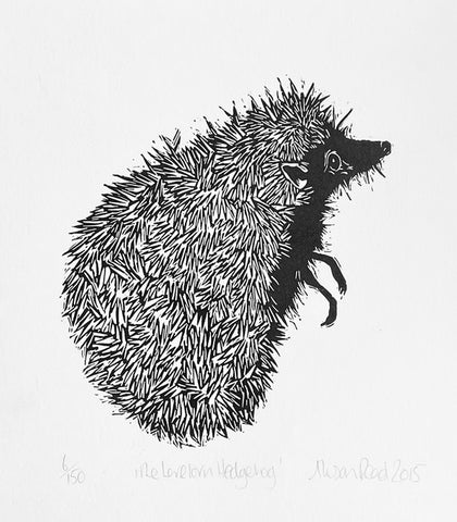 The Lovelorn Hedgehog. Linocut Print 6/150 (AR46)