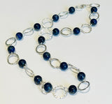 Lapis Lazuli & Sterling Silver Necklace (FH51)
