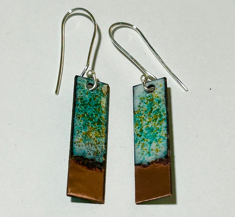Rectangle Coast Enamel Earrings (Copper Tip)JM61