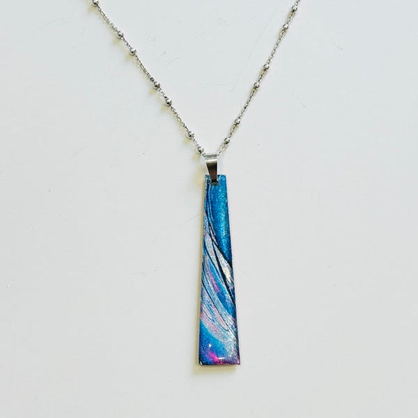 Blue Wave Pendant with Silver chain (VF123)