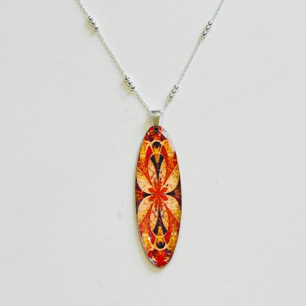 Abstract Marigold Pendant with Silver chain (VF120)