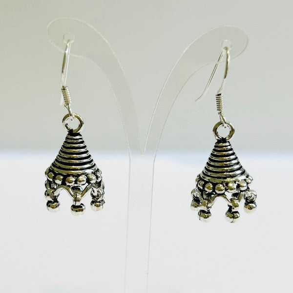 Sterling Silver Cone Jhumka Hook Earrings (PGE)
