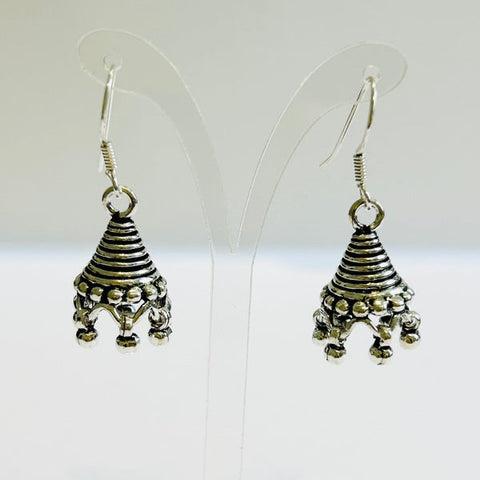 Sterling Silver Cone Jhumka Hook Earrings (PGE)