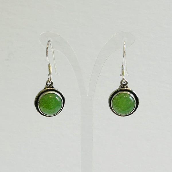 Circular Jade Hook Earrings 1 (PGE)