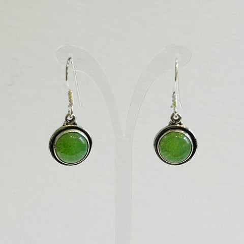 Circular Jade Hook Earrings 1 (PGE)