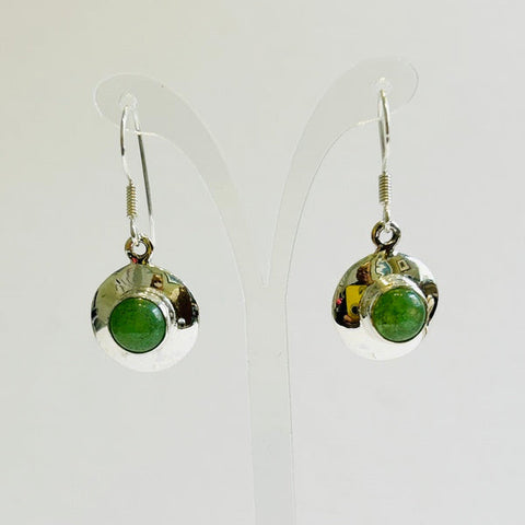 Circular Jade Hook Earrings 2 (PGE)