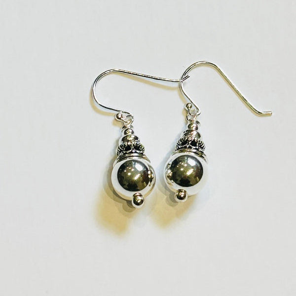 Intricate Bauble Silver Hook Earrings (PGE)