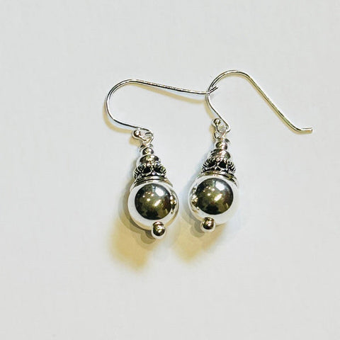 Intricate Bauble Silver Hook Earrings (PGE)