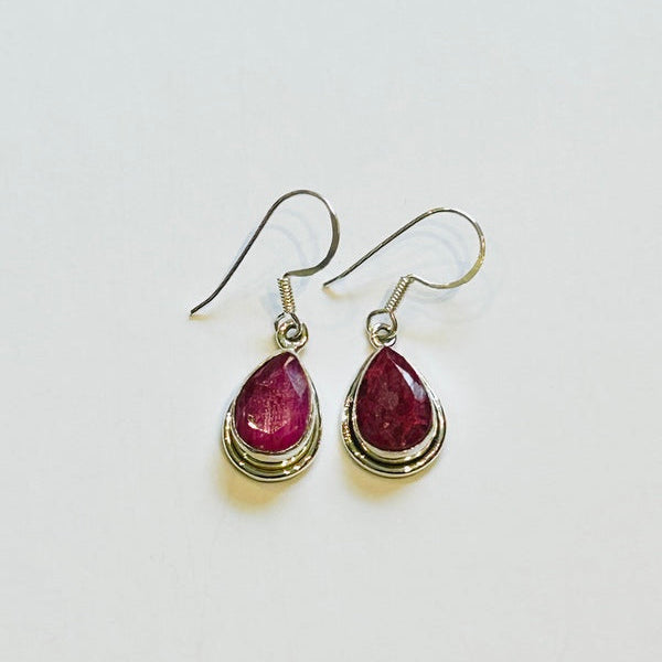 Teardrop Indian Ruby Earrings (PGE)