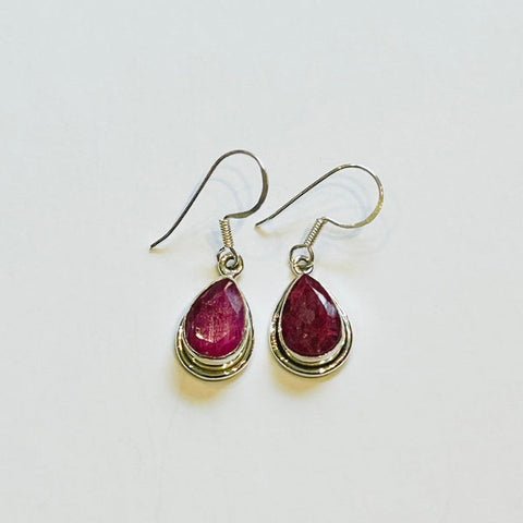 Teardrop Indian Ruby Earrings (PGE)